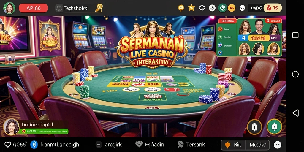 Screenshot utama API66 menampilkan dealer langsung dalam permainan Live Casino.