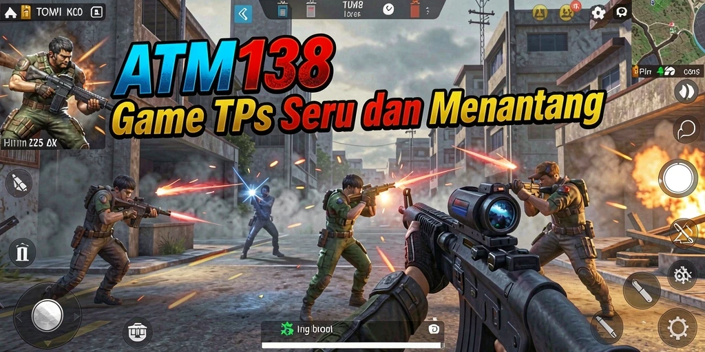 Screenshot ATM138 menampilkan aksi intens dalam permainan TPS.