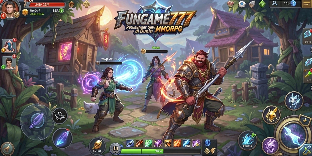 Tampilan seru dari gameplay FUNGAME777 dalam dunia MMORPG.