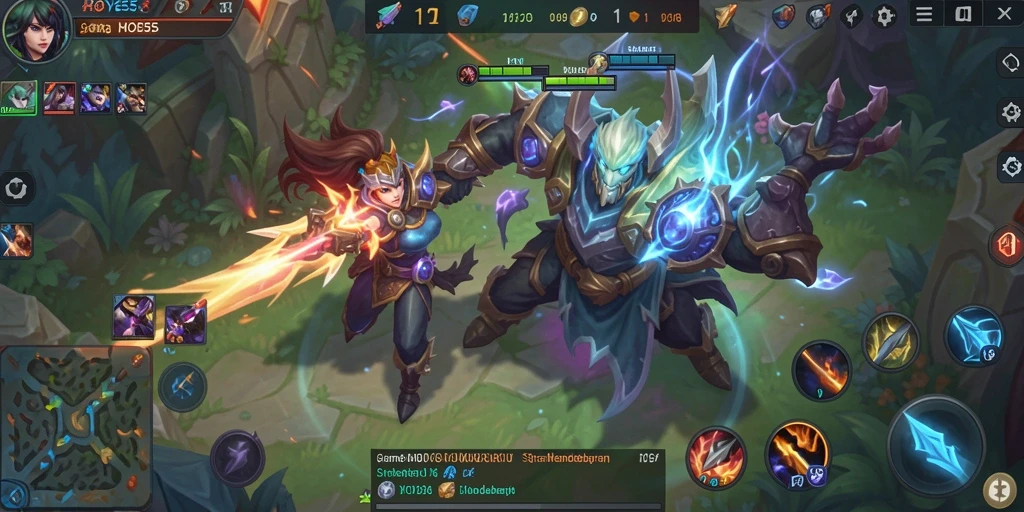 Gameplay seru dari HOYE55 dalam pertempuran tim MOBA.