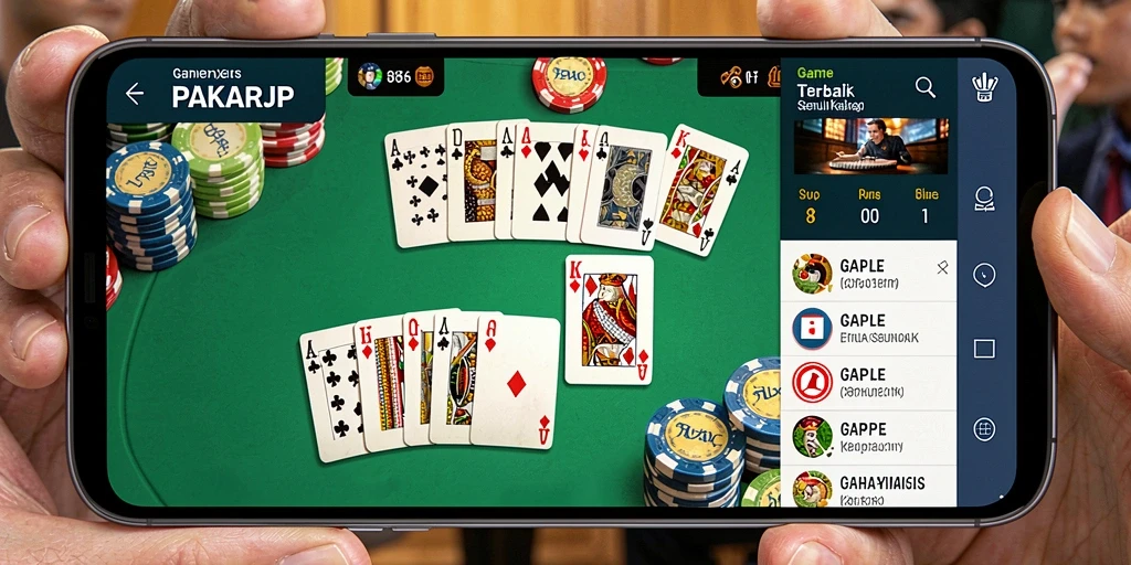 Tampilan gameplay PAKARJP yang menarik dan interaktif saat bermain Gaple.