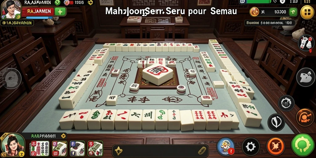 Tampilan gameplay Mahjong RAJAPAMEN yang menegangkan dan seru.