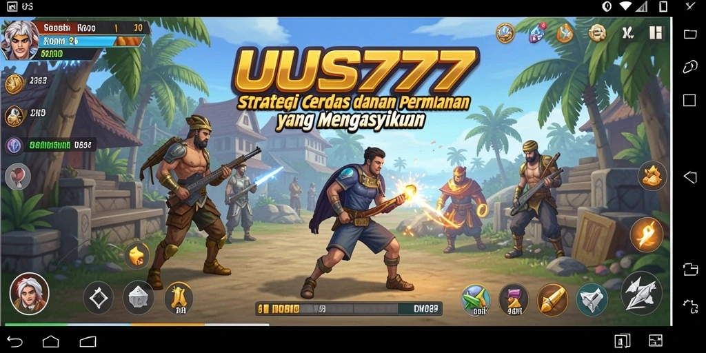 Tangkapan layar gameplay UUS777 menunjukkan pertempuran strategi yang intens.