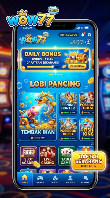 Tampilan antarmuka wow77 yang ramah pengguna dan menarik.